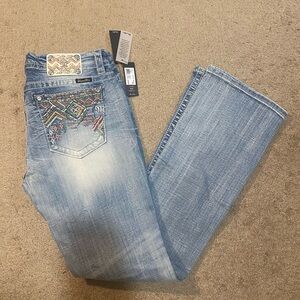 Miss Me Light Blue Embroidered Women Jeans